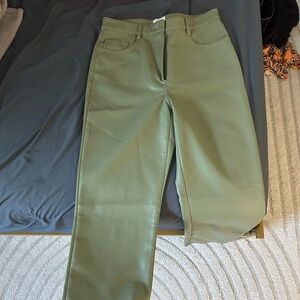 Aritzia Olive Green Straight Leg Pants
